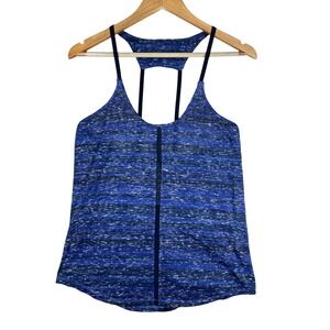 ALO Yoga Tank Top S Racerback‎ Athletic Strappy Workout Blue Black Heathered